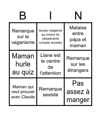 Bingo de Noël Bingo Card
