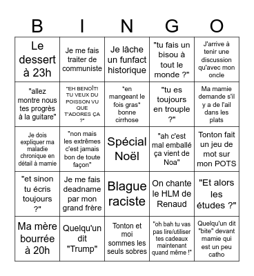 Bingo Noël 2025 Bingo Card
