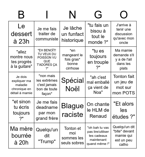 Bingo Noël 2025 Bingo Card