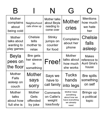 Christmas 2026 Bingo Card