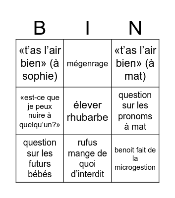 BIN de noël 2025 Bingo Card