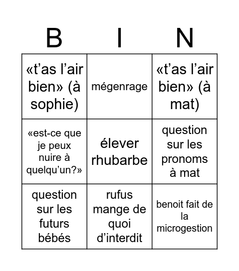 BIN de noël 2025 Bingo Card