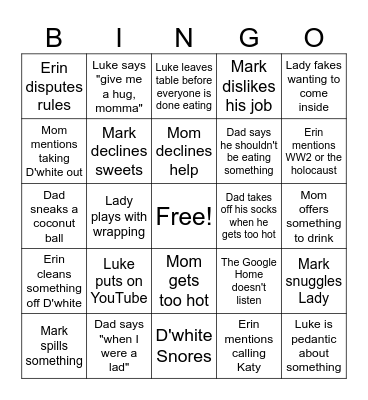 Miranda's Card Bingo Card