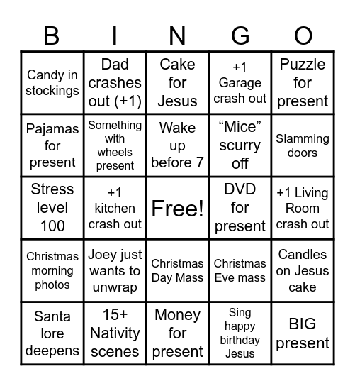 Christmas Bingo Card