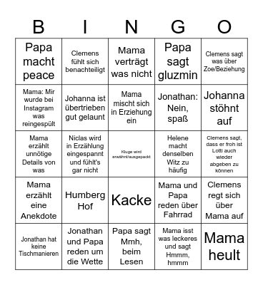 Bingo Weihnachten Bingo Card