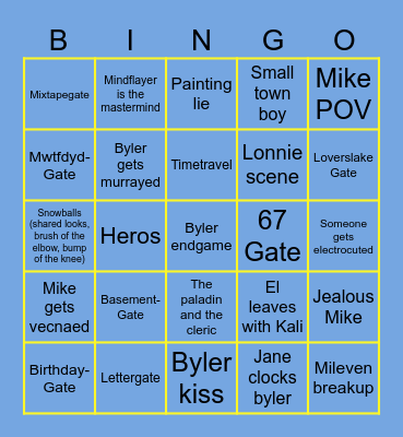 Byler Bingo Card