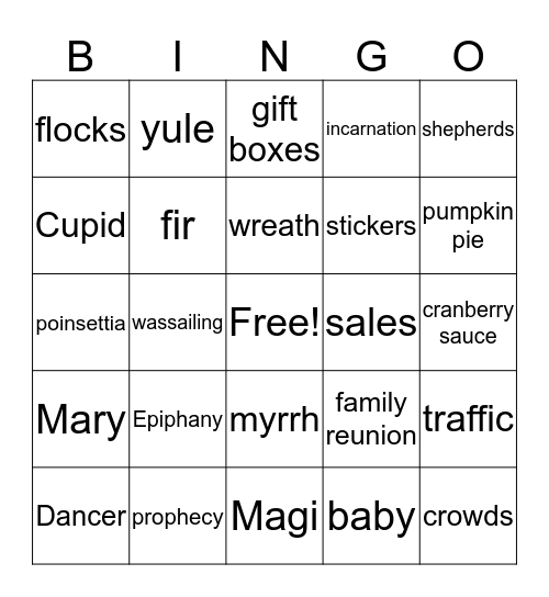 Christmas Bingo Card