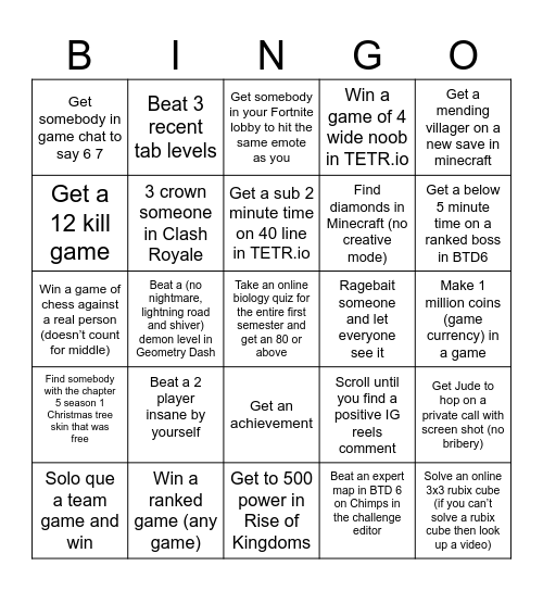 Bingo Card