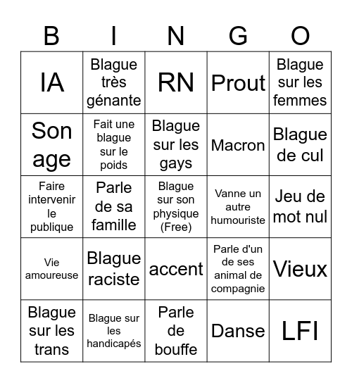 Soirée Booder Bingo Card
