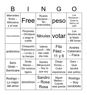 Bingo 2026 Bingo Card
