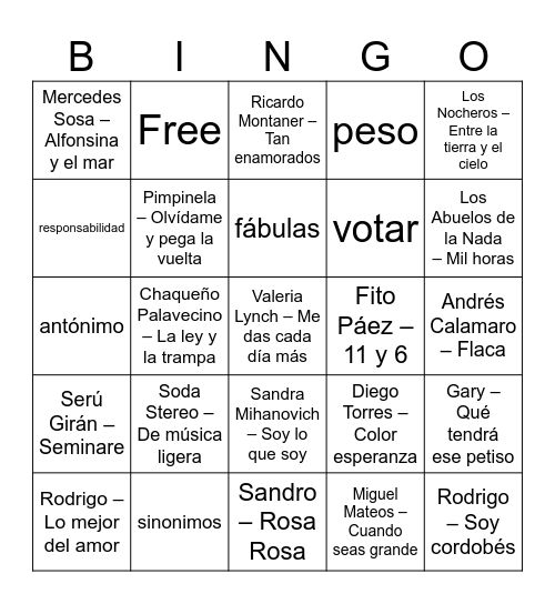 Bingo 2026 Bingo Card