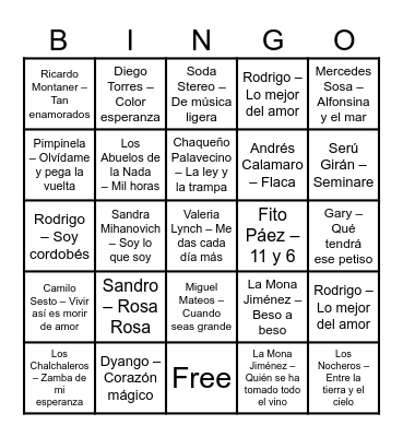 Bingo 2026 Bingo Card