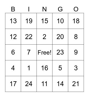 Christmas Bingo Card