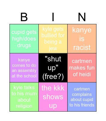 south park bingo Card