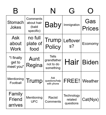 Bingalo Bingo Card