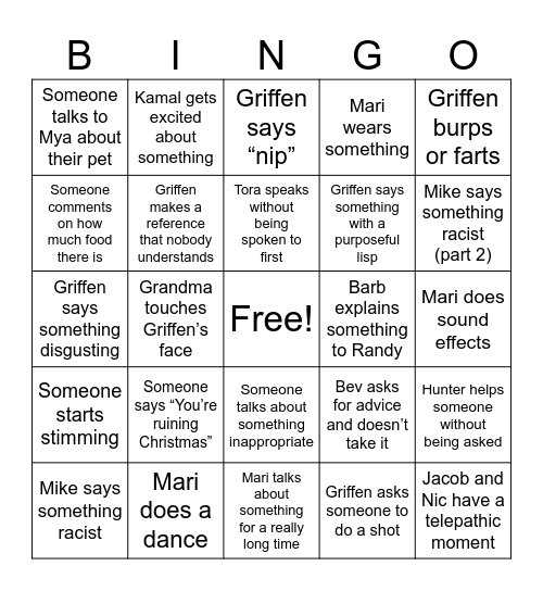 … Bingo Card