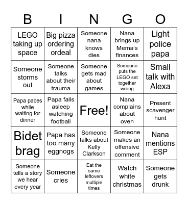 Christmas 2025 Bingo Card