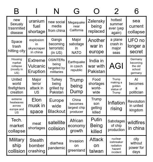2026 bingo Card