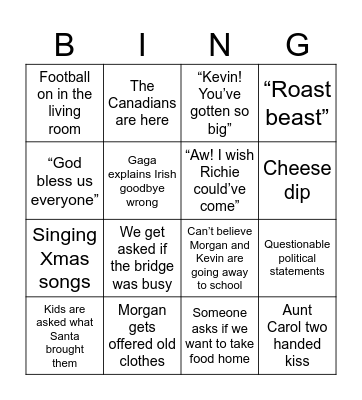 Christmas bingo Card