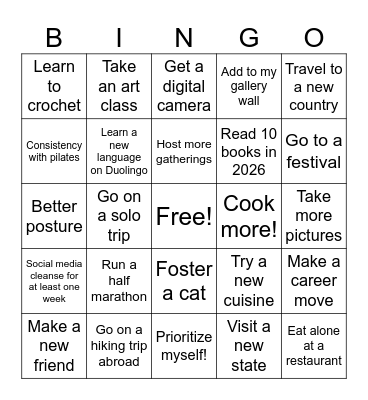 2026 Bingo Card