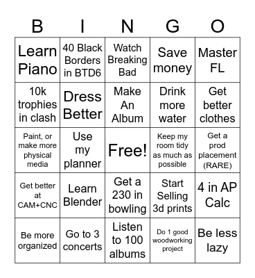 Life Bingo Card
