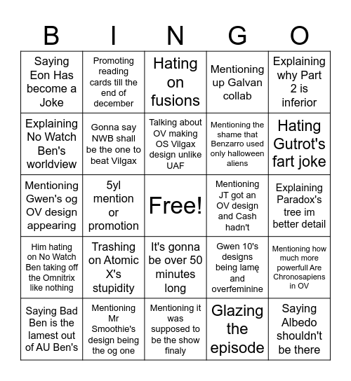 Next Breakdowns bingo Card