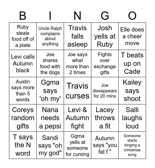 Christmas 2026 Bingo Card