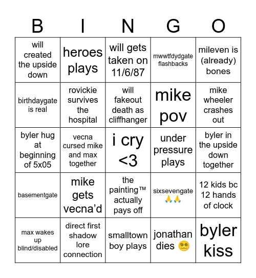 st5 vol 2 predictions Bingo Card