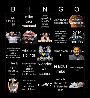 Stranger Things 5 Vol2 Bingo Card