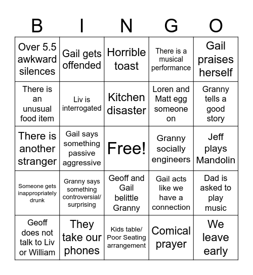 Christmas Bingo Card