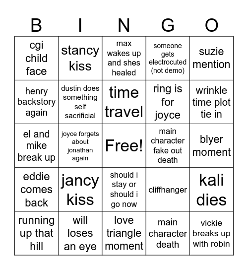 ST 5 VOL 2 Bingo Card