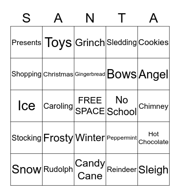 Christmas Bingo! Bingo Card