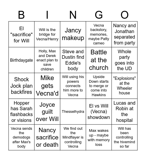 ST Vol 2 Bingo Card