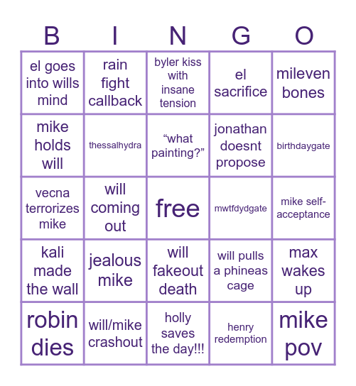vol 2 predictions!!! Bingo Card