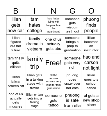 2026 Bingo Card