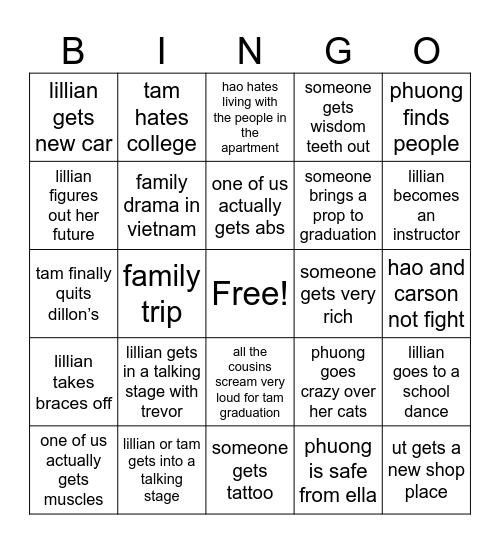 2026 Bingo Card