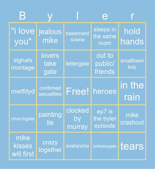 BYLER Bingo Card