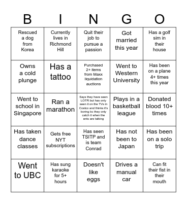 GOMI'S PLAN Bingo Card