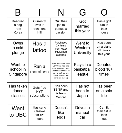 GOMI'S PLAN Bingo Card