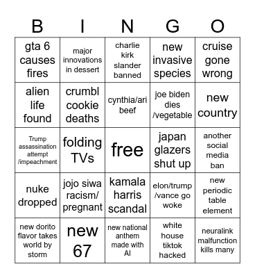 2026 bingo Card