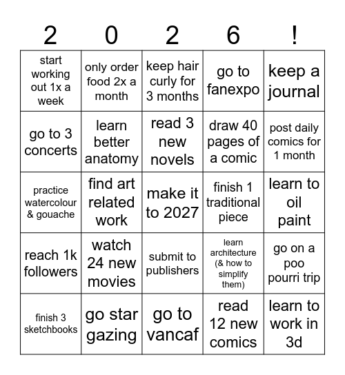 BINGO 2026 Bingo Card