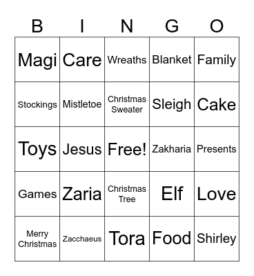 Family Bingo 3 Bingo Card