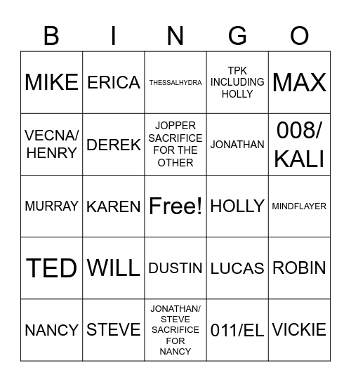 I WILL REMEMBER Bingo Card