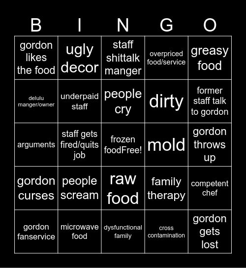 Nightmare Mipyun Bingo Card