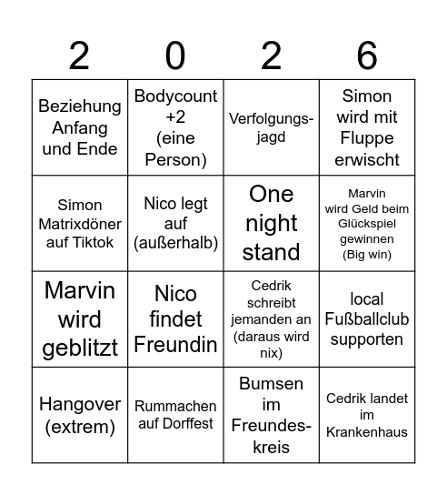 Bingo Butze Bingo Card