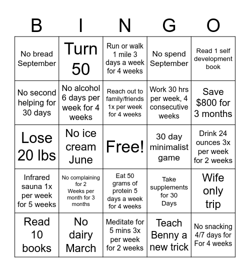 2026 Bingo Card