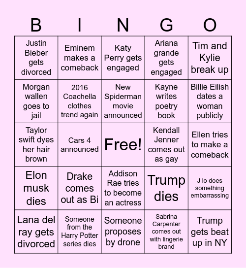 2026 Bingo- Alena Bingo Card