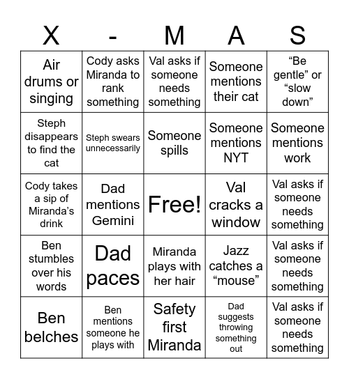 Christmas Bingo Card