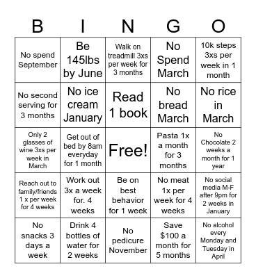 2026 Bingo Card