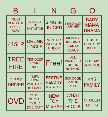 CHRISTMAS IN DISPATCH Bingo Card